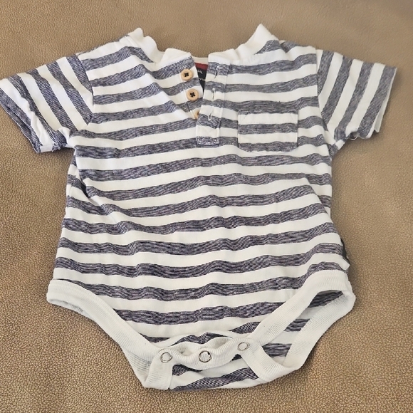 Ben Sherman Other - Ben Sherman Navy and White Striped Baby Onesie